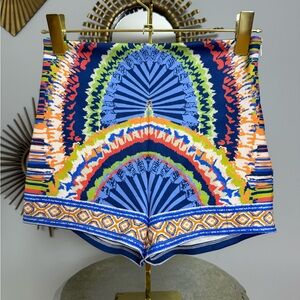 Jealous Tomato Blue Multicolor High Waist Women’s Shorts NWT Sz MED
